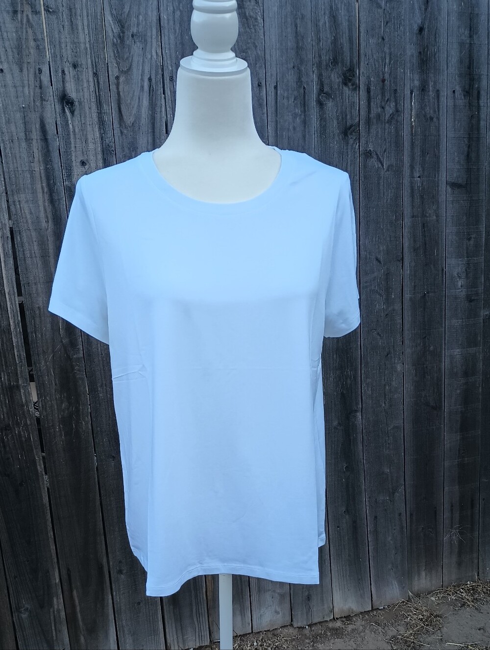Johnny Was Pleat Back T Shirt White Large